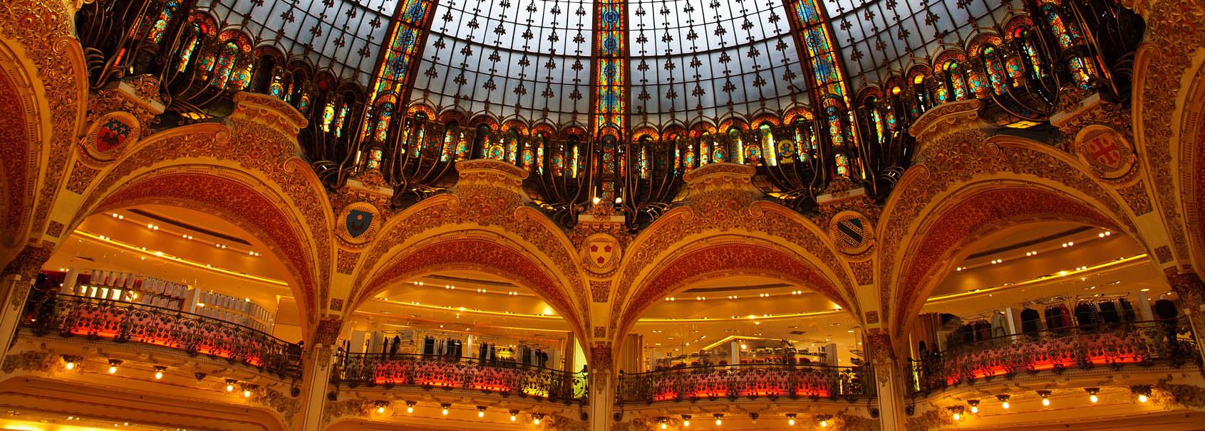 Inside the Lafayette luxury shopping mall in Paris